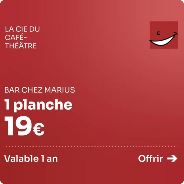 Carte Cadeau "Chez Marius" 1 planche